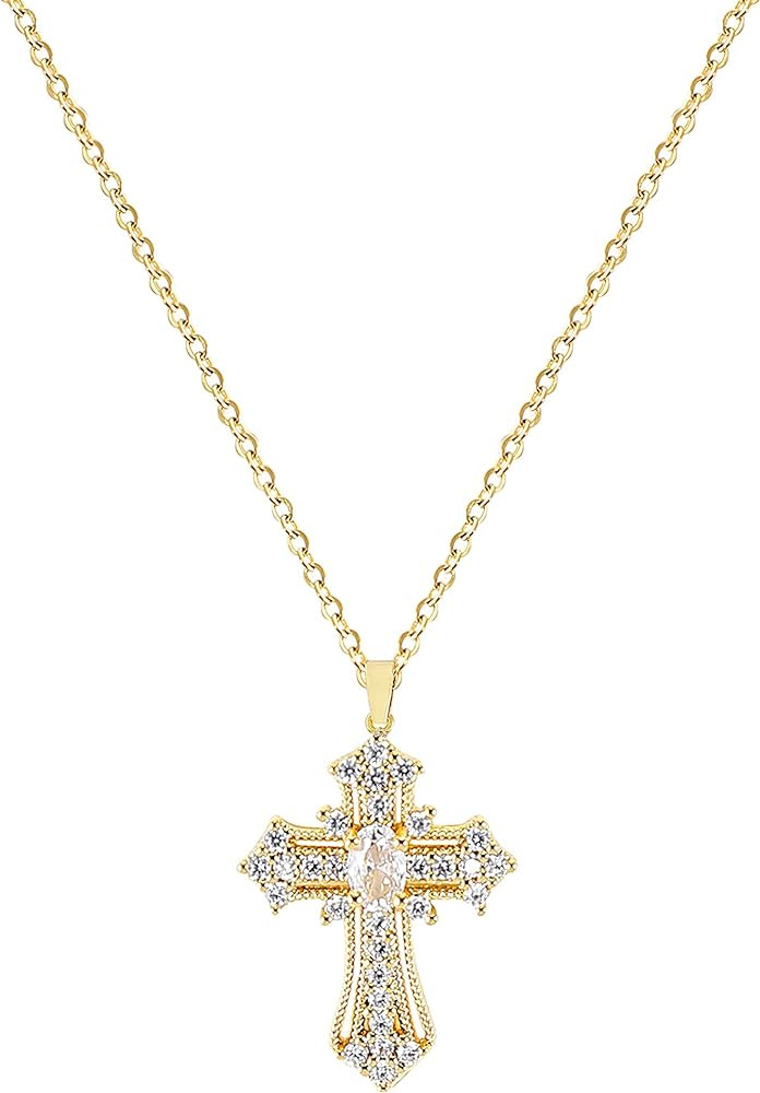 Cross Pendant Necklace for Women Jewelry Gold Cross Necklaces Gifts for Women Girl Cross Necklace... | Amazon (US)