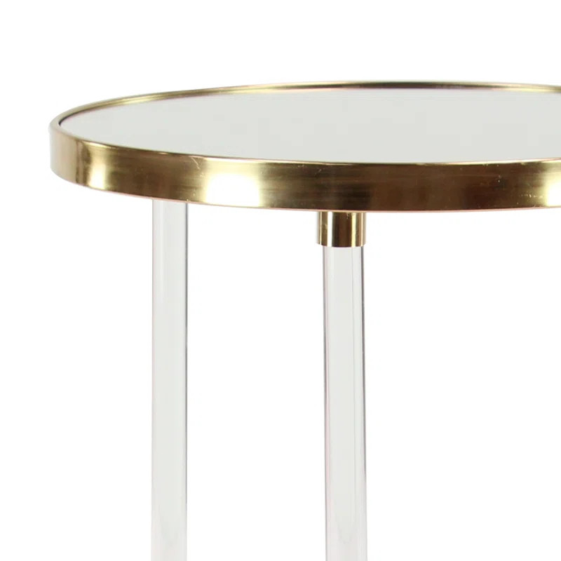 Vogel Acrylic Accent Table with Mirrored Top and Acrylic Legs 19" x 19" x 23" | Wayfair North America