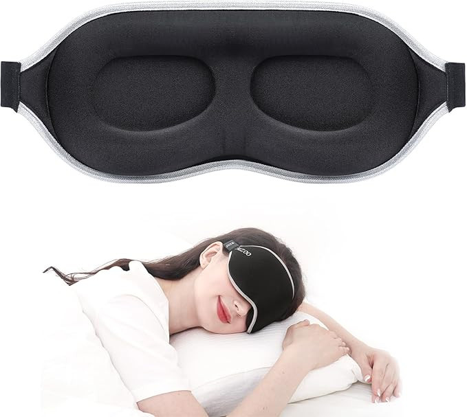 MZOO Luxury Sleep Mask for Back, Side Sleeper, Complete Light Blocking Sleeping Eye Mask Night Bl... | Amazon (US)