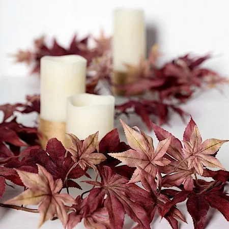 Balsa Circle 70" Burgundy Artificial Fall Maple Leaf Garland Faux Autumn Foliage Wedding Party Decorations | Walmart (US)