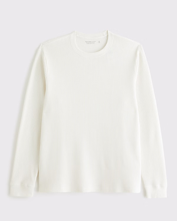 Men's Long-Sleeve Classic Waffle Tee | Men's Tops | Abercrombie.com | Abercrombie & Fitch (US)