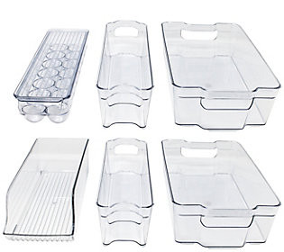Sorbus 6-Piece Refrigerator & Freezer Organizer Bins | QVC