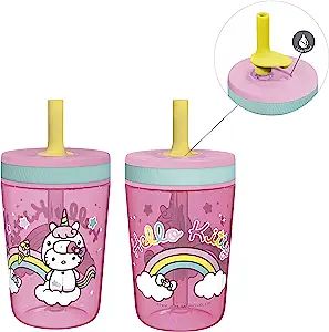 Zak Designs 15oz Hello Kitty Kelso Tumbler Set, BPA-Free Leak-Proof Screw-On Lid with Straw Made ... | Amazon (US)