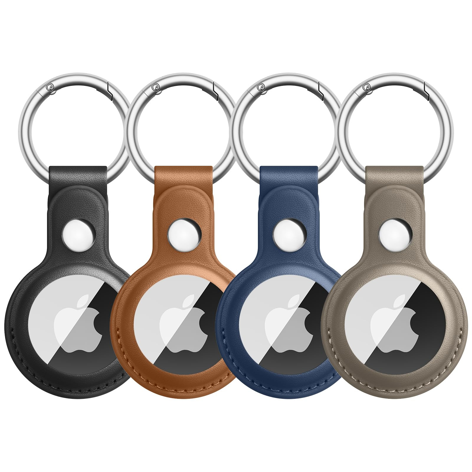 Meliya 4 Pack Air Tag Keychain for Apple Airtags Holder, Leather Airtags Case Tracker Cover, Airt... | Amazon (US)