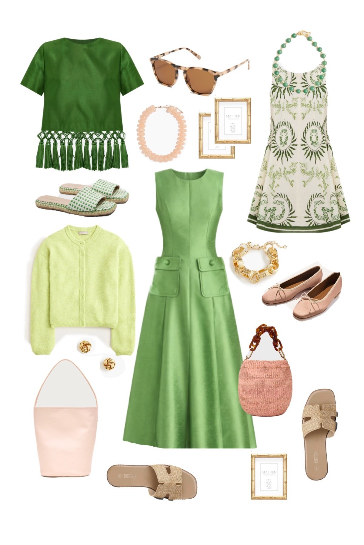 Spring things 🌱 I have the green dress and love it, runs true to size. Also have the pink necklace and it is a great color and not heavy. Eyeing everything else!!! 🤍🌱