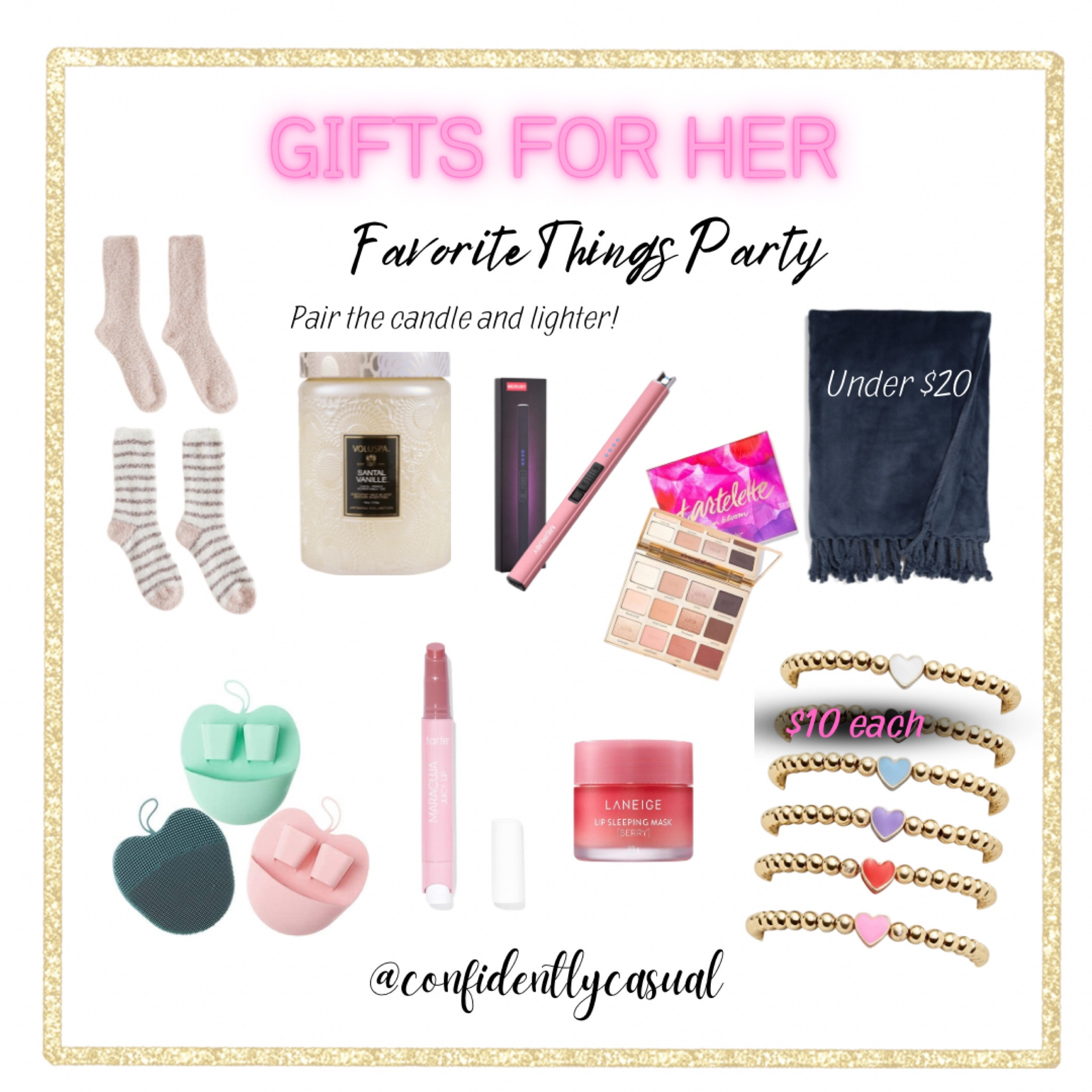 Favorite things party. BAUBLEBAR. Blanket. Candle. Lipgloss. Cozy socks. 

#LTKCyberweek #LTKGiftGuide #LTKHoliday