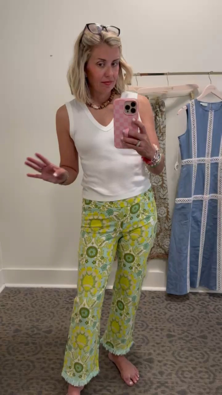 This print, the fringe and they are pull on! Can you say yes please?!? I’m in small pants and medium tank.

Spartina 449 is 25% off & no code needed. 
*Use code SUMMER for 30% off my bracelets at A+B. 
*Use code mixandmatchmadness at Loopy
*Use code MIXANDMATCH for 25% off at Erin McDermott 
￼

￼

#LTKSaleAlert #LTKdayinmylife #LTKOver40