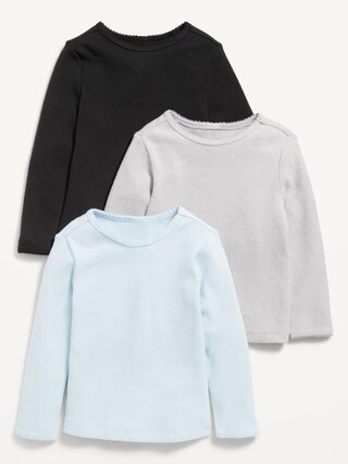 Long-Sleeve Waffle-Knit T-Shirt 3-Pack for Toddler Girls | Old Navy (US)