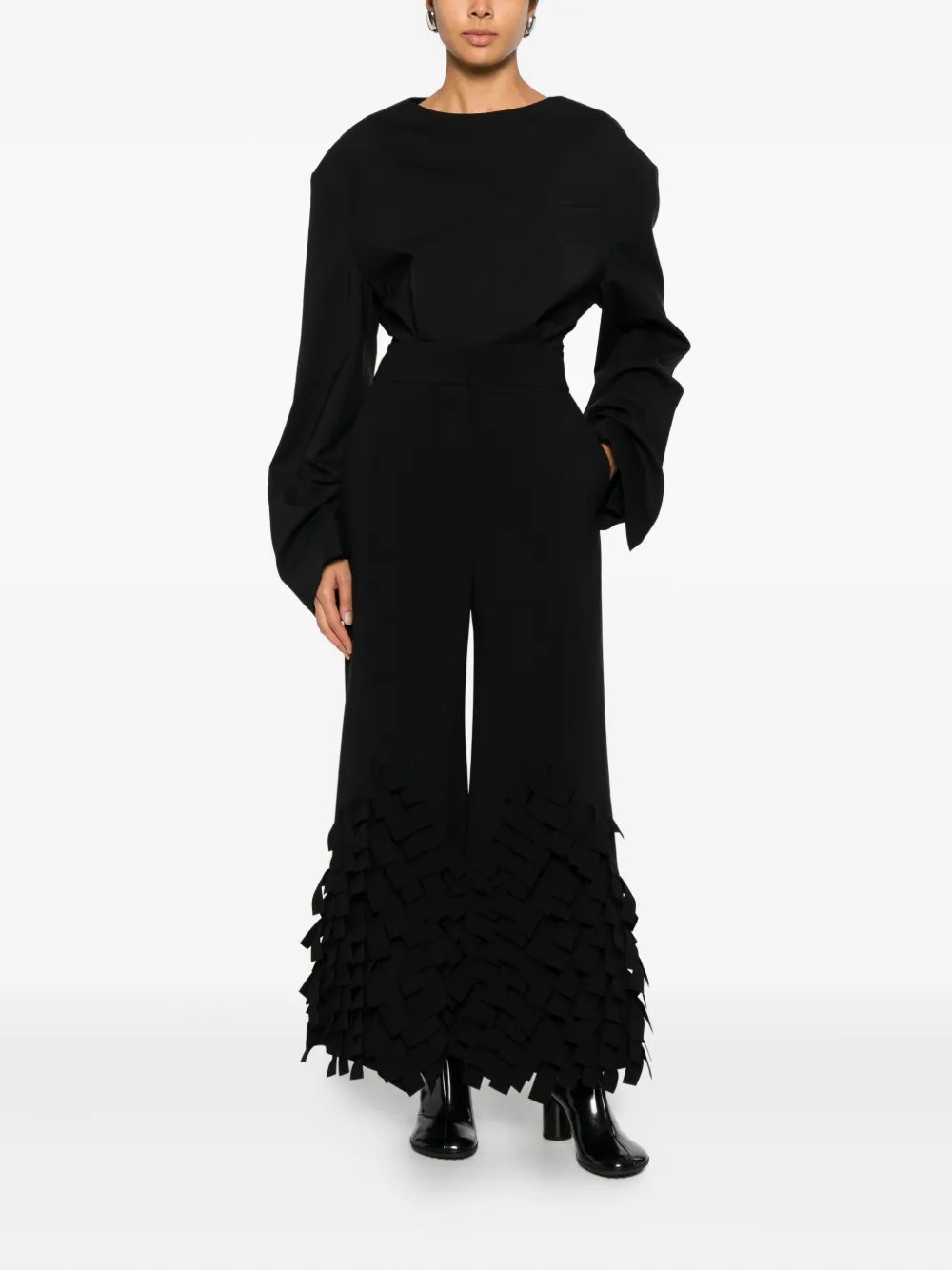 rectangle-detail trousers | Farfetch Global