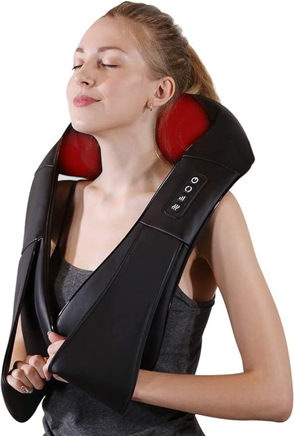 Electric Neck & Back Shiatsu Massager with Heat Deep 4D Kneading Massage, Relieve Muscle Tightnes... | Amazon (US)