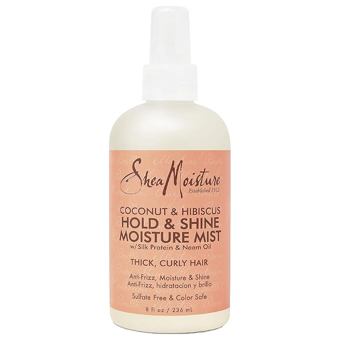 Sheamoisture Hold and Shine Moisture Mist for Thick, Curly Hair Coconut and Hibiscus for Frizz Co... | Amazon (US)