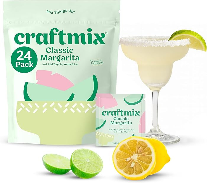 Craftmix Classic Margarita Cocktail & Mocktail Drink Mixer, Skinny Mixes - Water Flavoring Packet... | Amazon (US)
