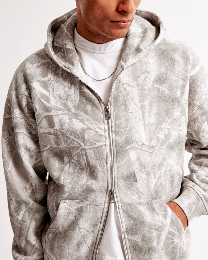 Men's Essential Full-Zip Hoodie | Men's Tops | Abercrombie.com | Abercrombie & Fitch (US)