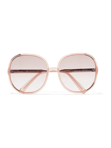 Chloé - Myrte Square-frame Acetate Sunglasses - Peach | NET-A-PORTER (US)