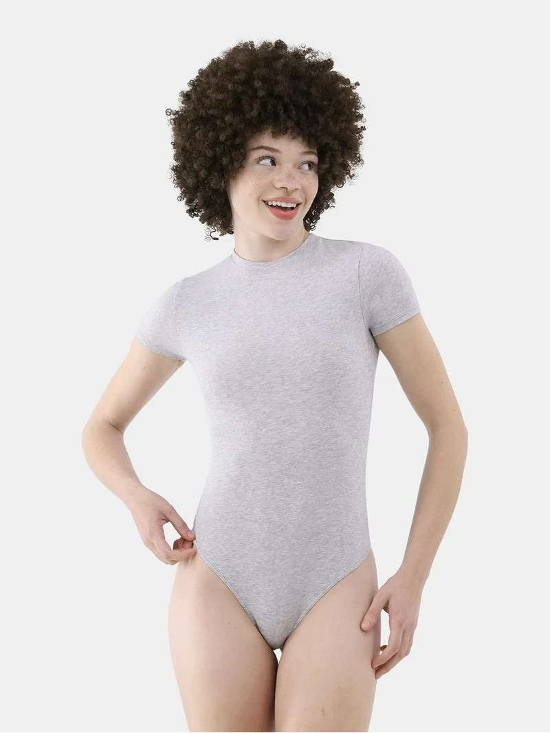 No Boundaries Cotton Jersey T-Shirt Bodysuit, Women’s | Walmart (US)