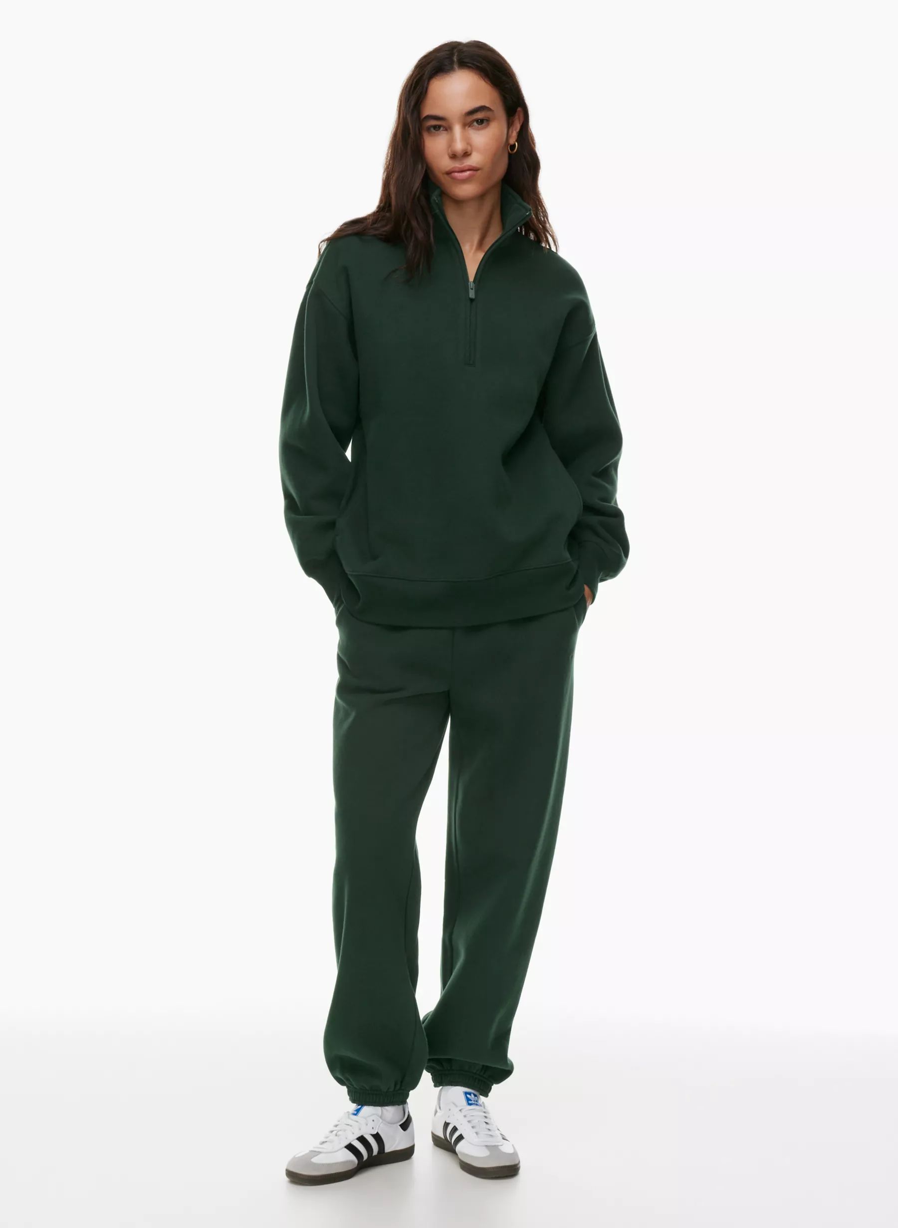 COZY FLEECE BOYFRIEND 1/2 ZIP SWEATSHIRT | Aritzia