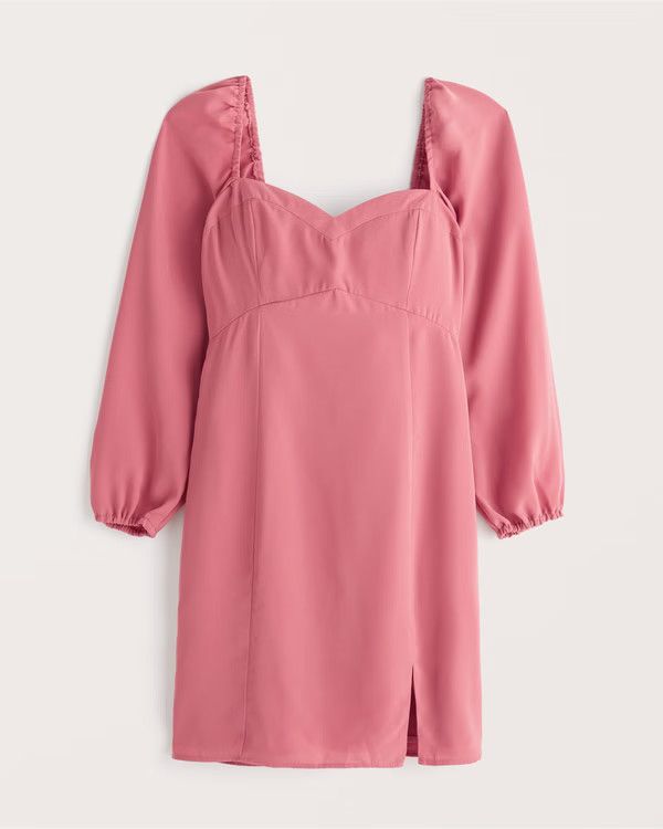 Women's Long-Sleeve Corset Seamed Mini Dress- Spring Outfits- Spring Dress- Easter Dress | Abercrombie & Fitch (US)
