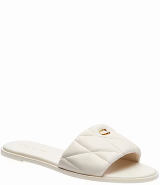 Holly Leather Quilted Slide Sandals | Dillard's