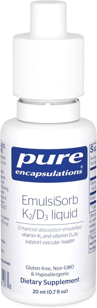 Pure Encapsulations EmulsiSorb K2/D3 Liquid | Enhanced-Absorption Emulsified Vitamin K2 and Vitam... | Amazon (US)