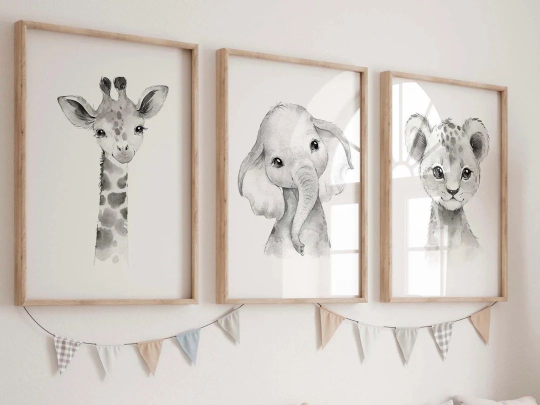 Safari Nursery Decor |Safari Baby Animal Prints | Safari Nursery Art | Baby Safari Animal Prints ... | Etsy (UK)