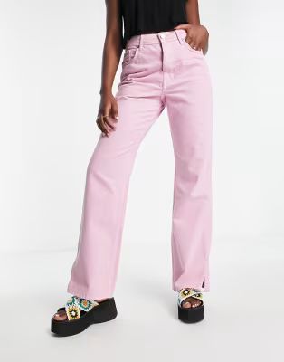 River Island 90s straight jean in light pink | ASOS (Global)