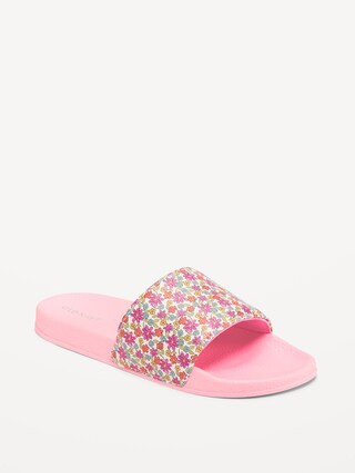 Printed Faux-Leather Pool Slide Sandals for Girls | Old Navy (US)