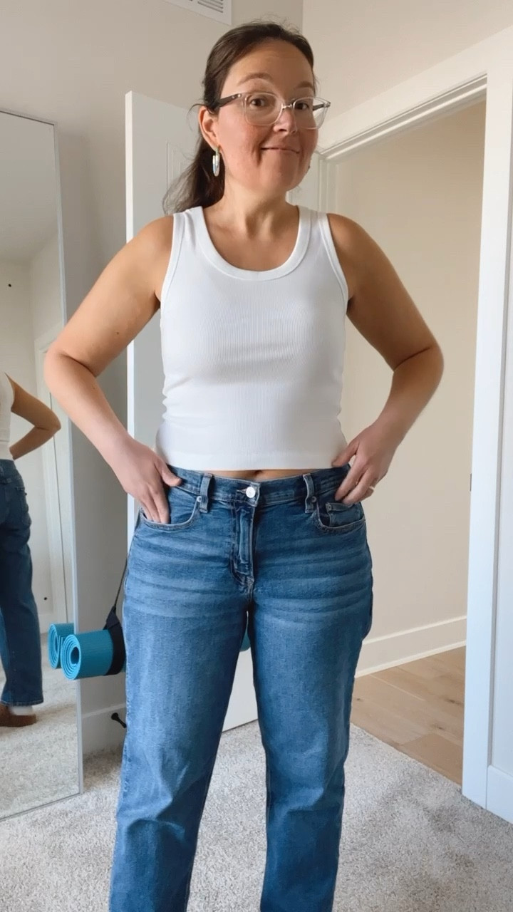 Waist length crop tank for the win! 👏🏼☀️ high waist jeans, crop tank, tank top, basic tanks

#LTKstyletip #LTKunder50 #LTKcurves