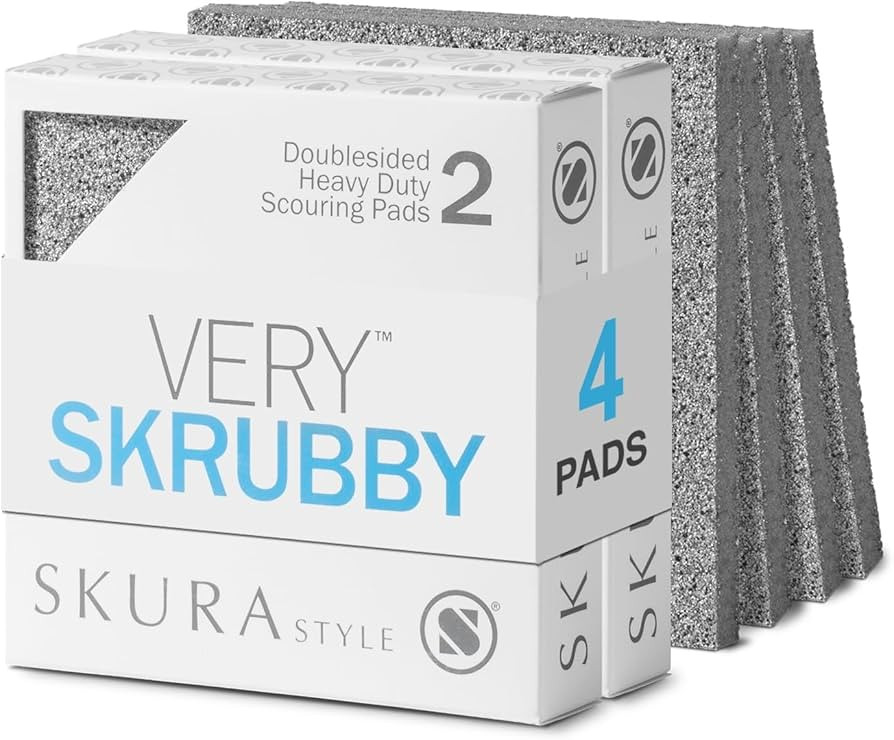 Skura Style Very Skrubby Heavy Duty Scouring Pads (Bulk 4 Pack) | Abrasive Kitchen Cleaner for Ca... | Amazon (US)
