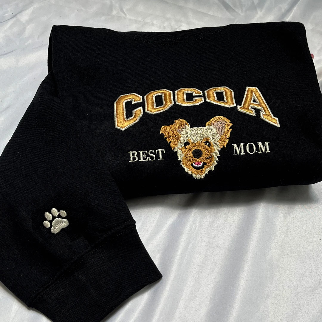 Custom Dog Face Sweatshirt Embroidered Dog Name Personalized - Etsy | Etsy (US)