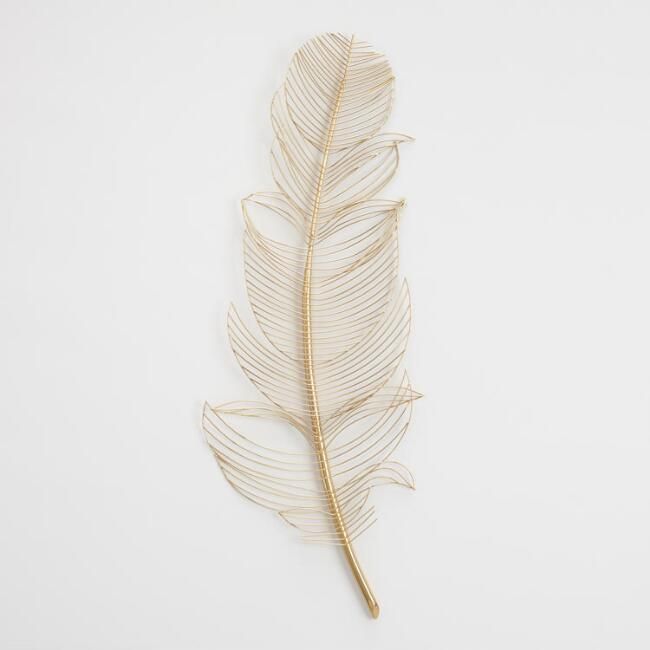Gold Wire Feather Wall Decor | World Market