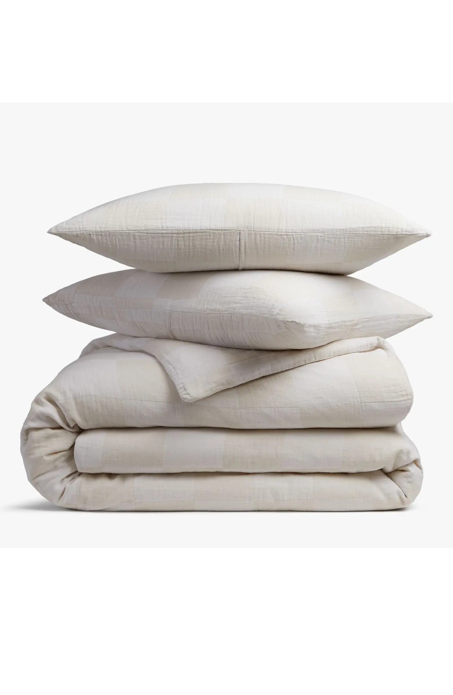 Check Cotton Gauze Duvet Cover & Shams Set | Nordstrom