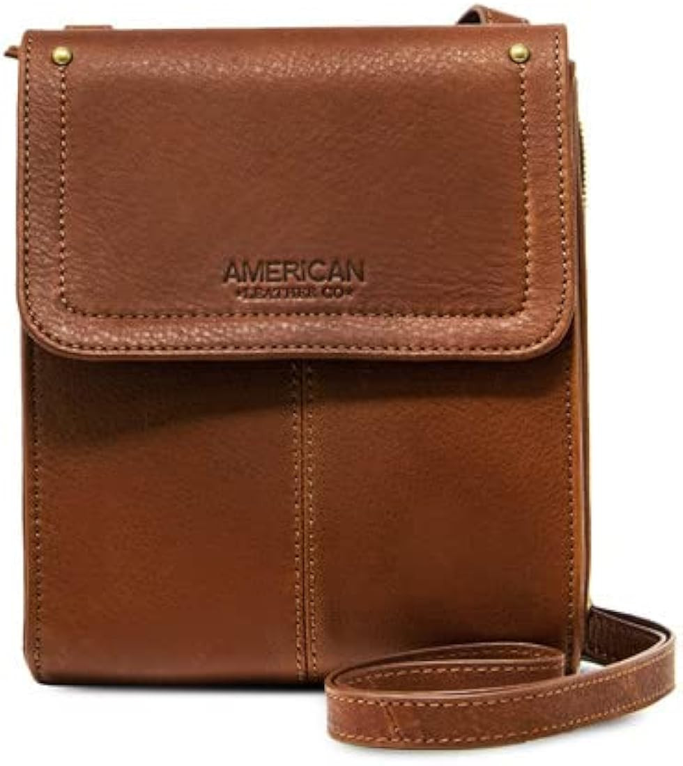 American Leather Kansas Crossbody HandBag, 100% Genuine Leather Purse, Multi-Pocket Sling Bag & A... | Amazon (US)