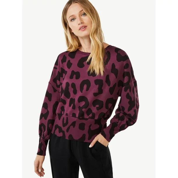 Scoop Women's Fleece Knit Sweatshirt - Walmart.com | Walmart (US)