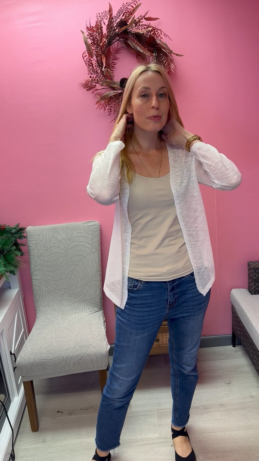 White light cardigan for spring
🤍 this is very thin but gives a cute cover up for dresses and tops and bottoms 
🤍it does have stretch but doesn’t close
🤍 fits true to size, wearing size small and I am 5’10”

#LTKTall