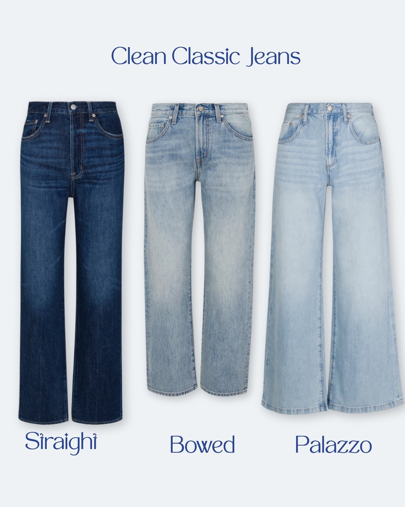 Classic jeans from Pistola in 3 different shapes for different body types! #denim #pistolajeans