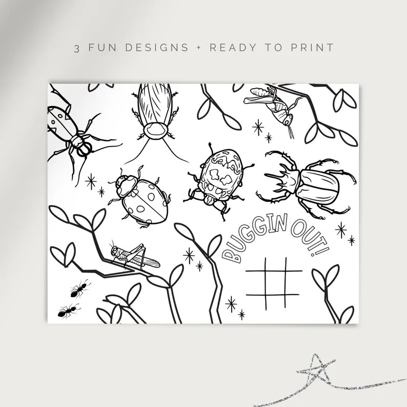 Bug Coloring Pages Bug Party Digital Coloring Pages Insect Party Printable Decor Insect Coloring ... | Etsy (US)