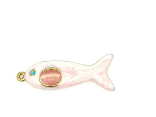 Gemini Jewelry Pink Enamel Fish Pendant in Pink/gold at Nordstrom | Nordstrom