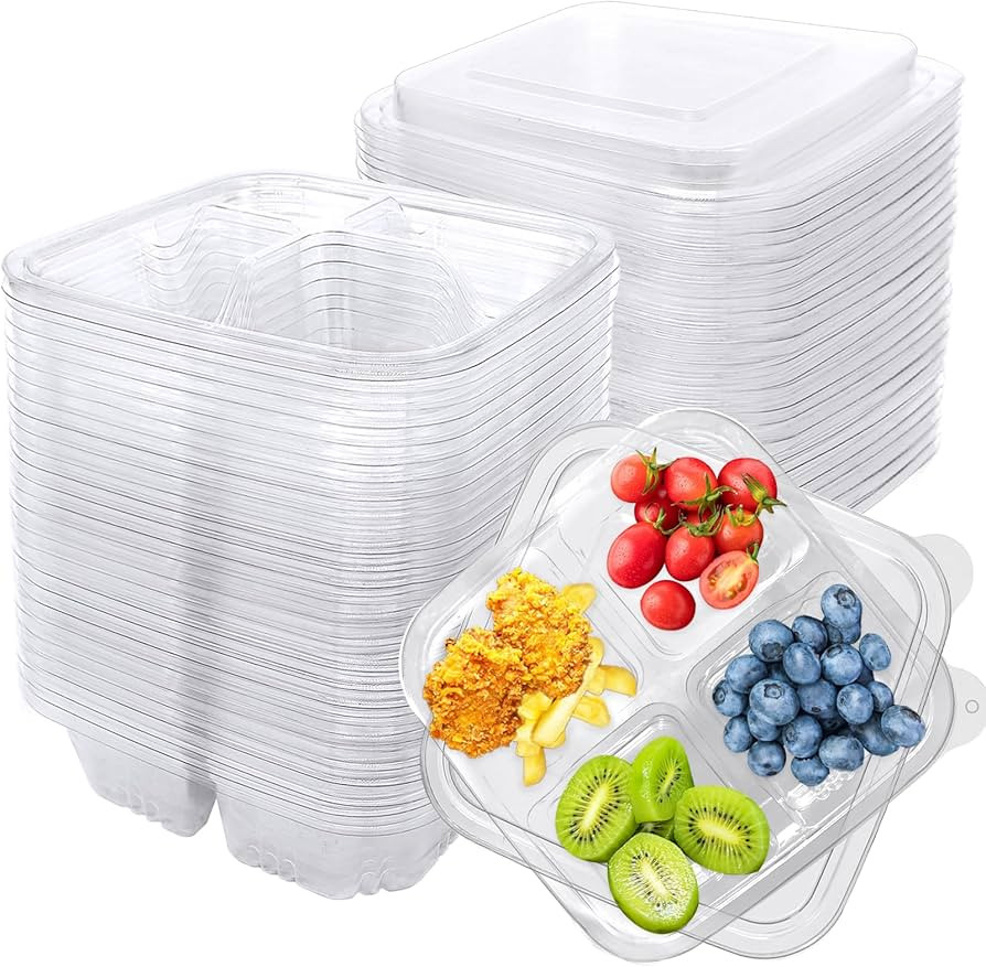 30 Pcs Bento Snack Containers,4 Compartment Meal Prep Lunch Containers with Lids,Food Storage Con... | Amazon (US)