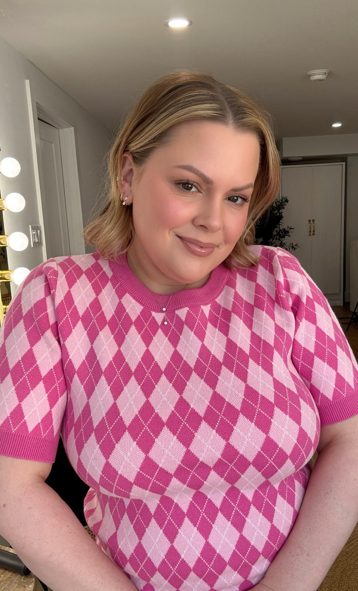 Knit argyle top wearing size large 
This is such a unique and beautiful top!

#LTKMidsize #LTKgrwm #LTKOver40