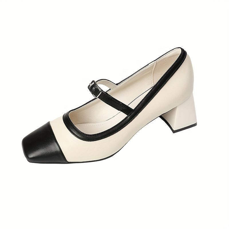 Femmes Colorblock Chunky Talons, Élégant Carré Toe Boucle Sangle Pompes, Chaussures De Robe De... | Temu Affiliate Program