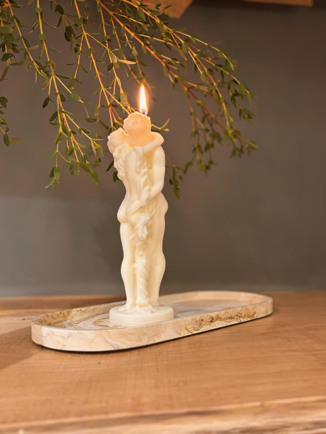 Extra large Handmade Couple's Embrace Soy Candle – Romantic Sculpture Décor | Etsy (US)