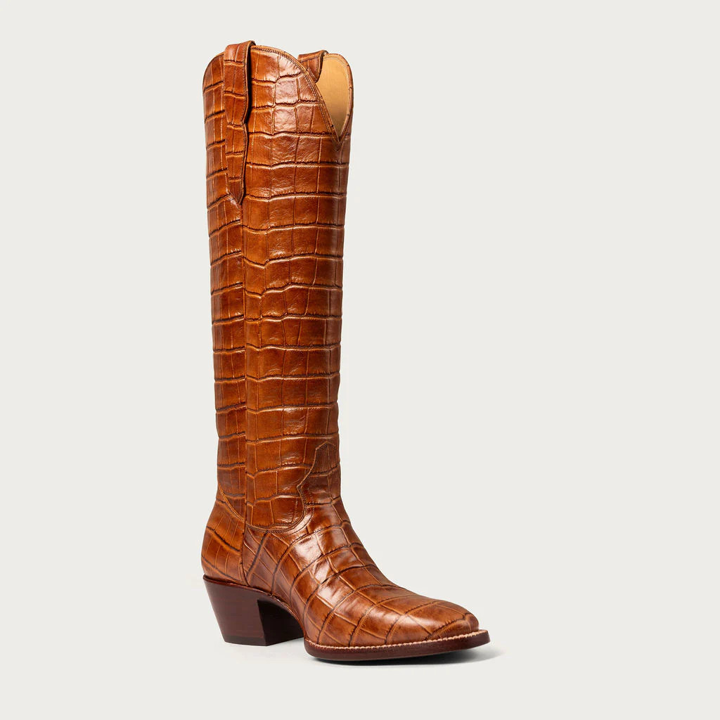 The Cognac Croc Soho Boot | CITY Boots