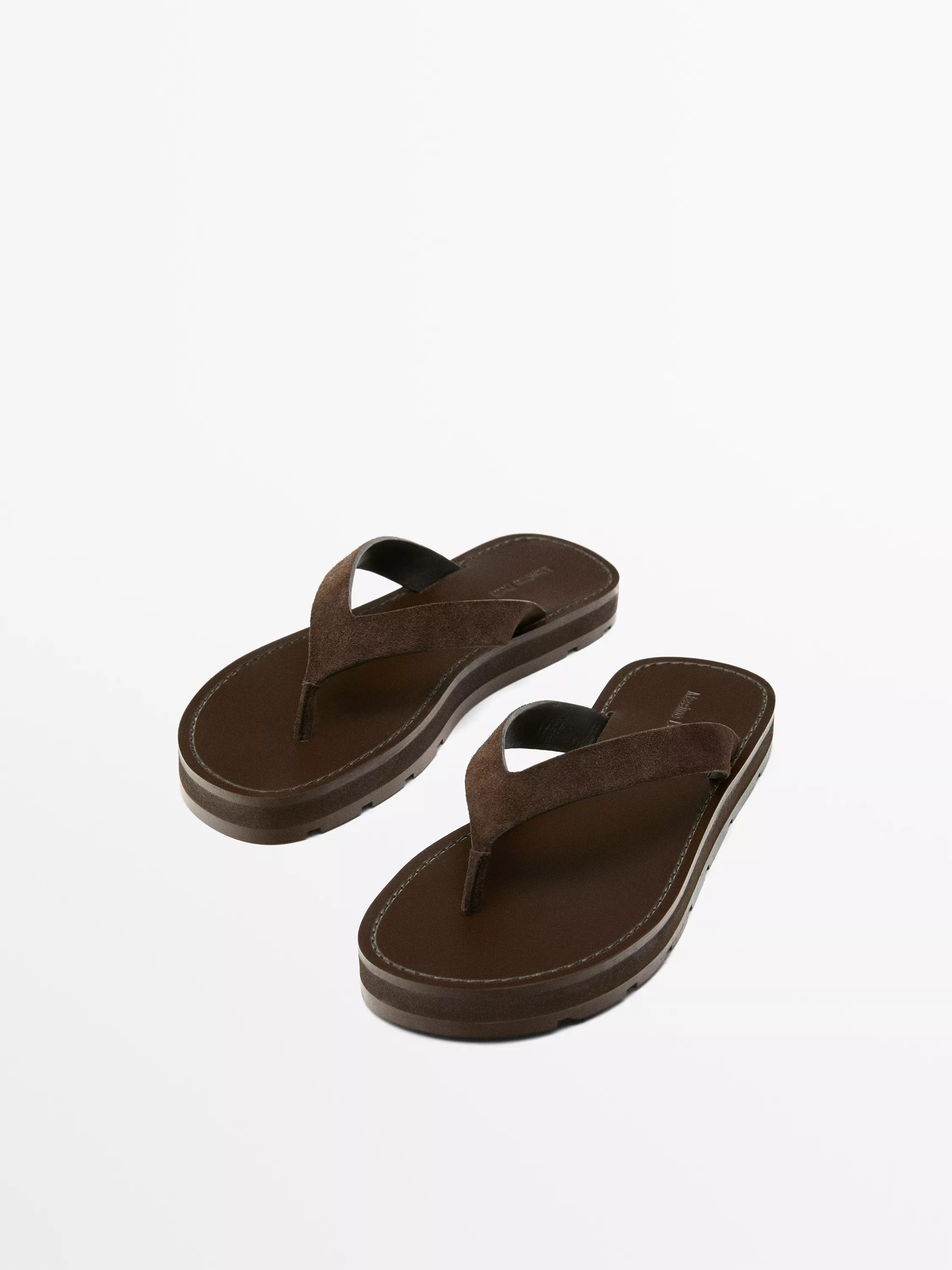 Leather toe divider sandals | Massimo Dutti UK