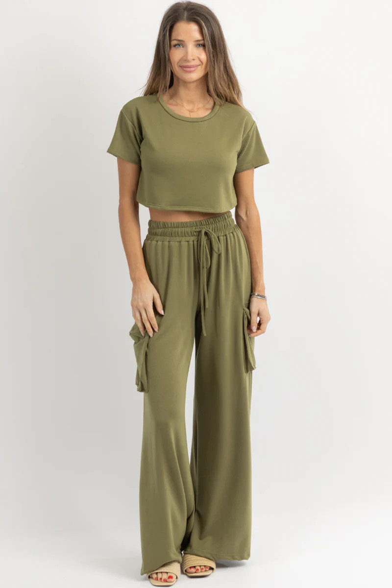 BUTTER SOFT OLIVE CARGO SET *BACK IN STOCK* | L'ABEYE