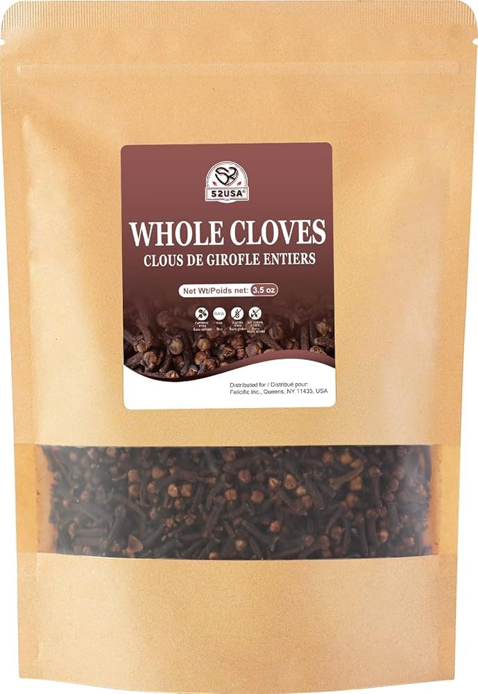 52USA Cloves Whole 3.5 oz (Pack of 1), Great for Food, Tea, Baking and Meats, All Natural | Non G... | Amazon (US)