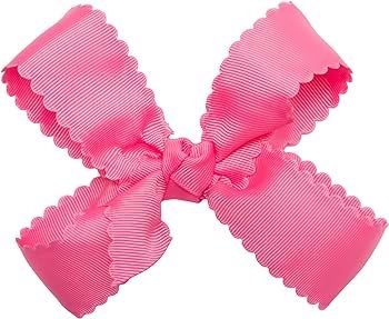 HAIRBOWS Girls' Grosgrain Scalloped Edge Bow with a Knot Wrap Center on a Clip, All Ages and Hair... | Amazon (US)