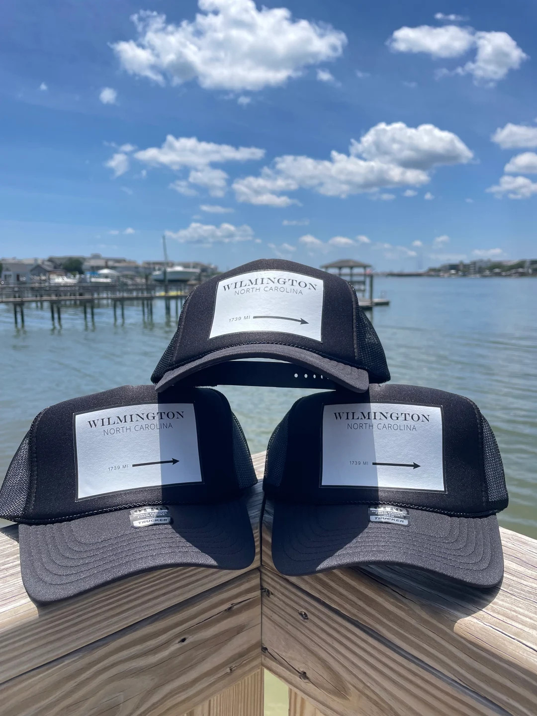 Wilmington Black Trucker Hat North Carolina Marfa Inspired - Etsy | Etsy (US)