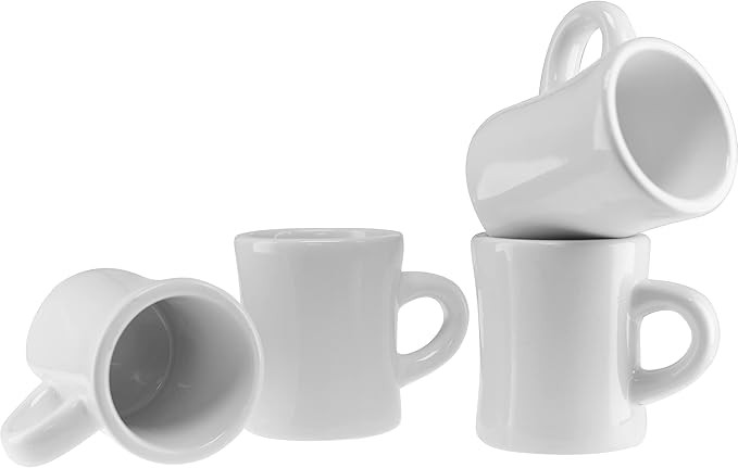 Culver 10-Ounce Ceramic Retro Diner Style Heavyweight Restaurant Mug, Two-finger C-handle (White,... | Amazon (US)