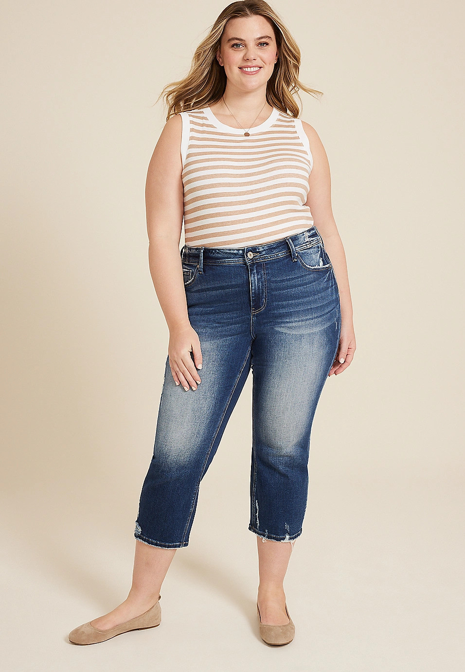 Plus Size KanCan™ High Rise Slim Straight Cropped Jean | Maurices