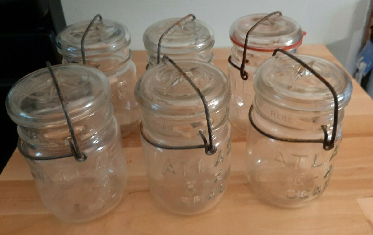 Atlas EZ Seal 1923-1933 Bail Top Clear  Pint Vintage Canning Jars  Lot of 6 | eBay | eBay US
